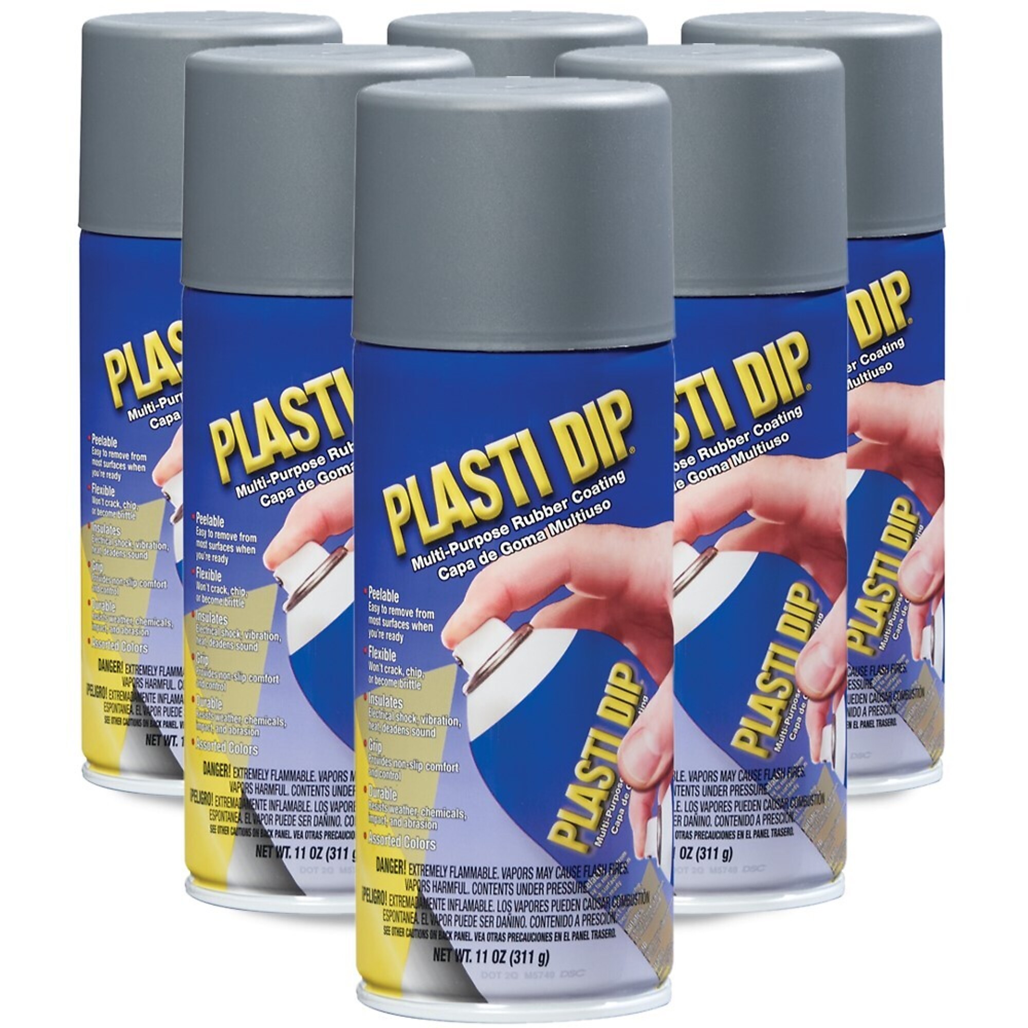 Plasti Dip Spray — 11 Oz., Gunmetal Gray, Flexible Protective Rubber Coating, Model# 11221-6